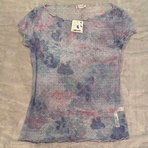 Free People Pastel Sheer Blouse